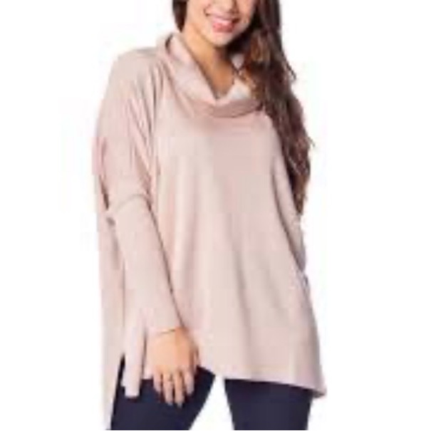 Nally & Millie Soft Blush Cowl Neck Sweater